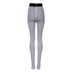 Dolce & Gabbana Gray Nylon DG Logo Mid Waisted Leggings Pants PAN76267-40