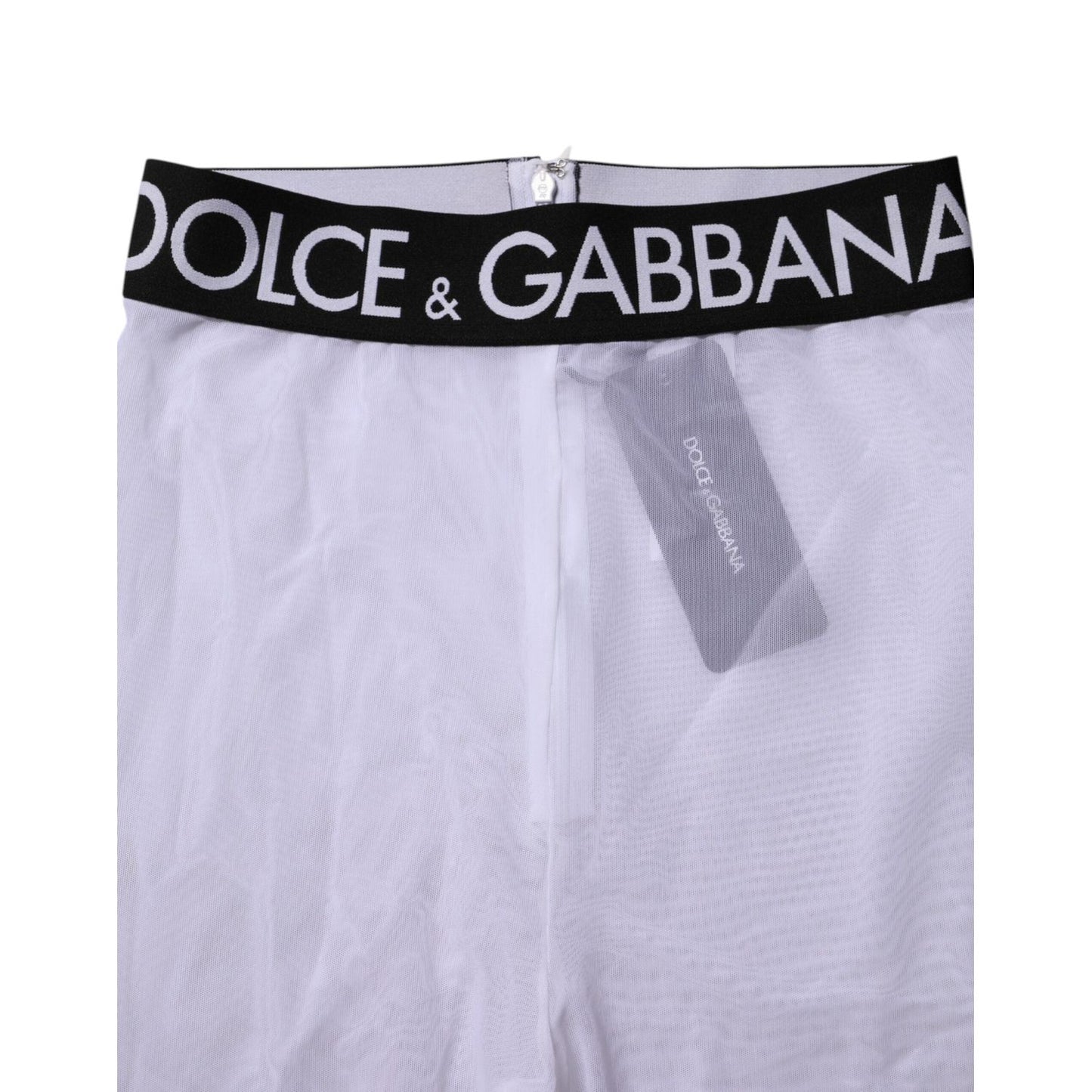 Dolce & Gabbana Gray Nylon DG Logo Mid Waisted Leggings Pants PAN76267-40
