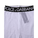 Dolce & Gabbana Gray Nylon DG Logo Mid Waisted Leggings Pants PAN76267-40