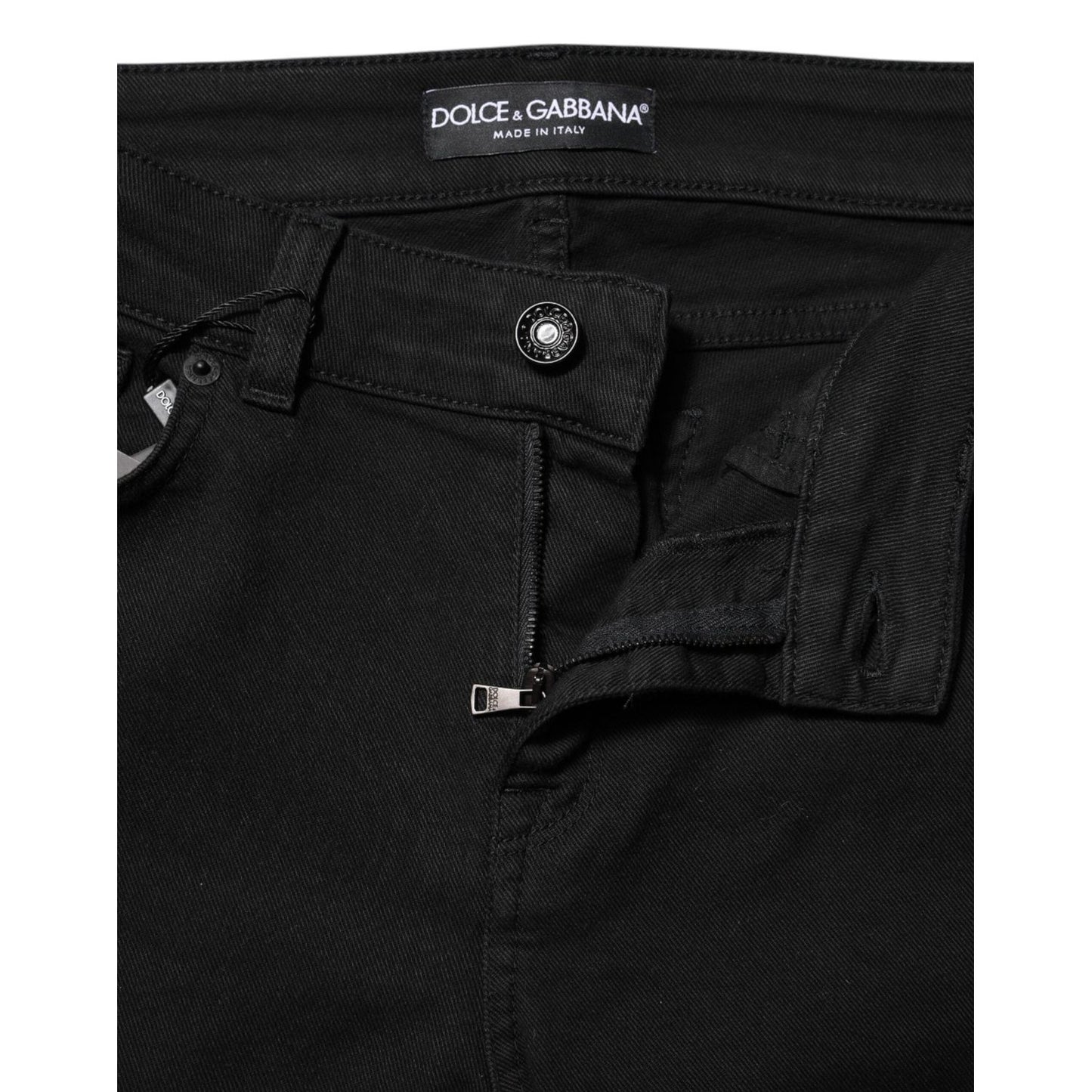 Dolce & Gabbana Black Cotton Skinny Mid Waisted Denim Jeans PAN76280-38