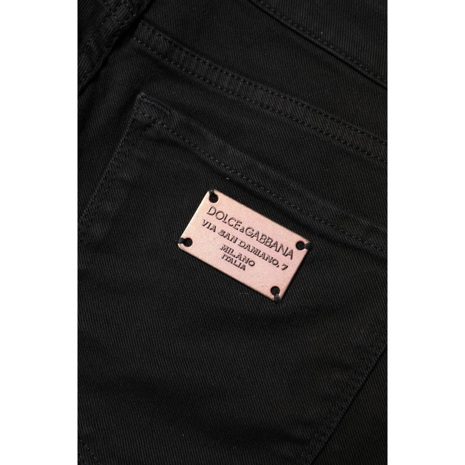 Dolce & Gabbana Black Cotton Skinny Mid Waisted Denim Jeans