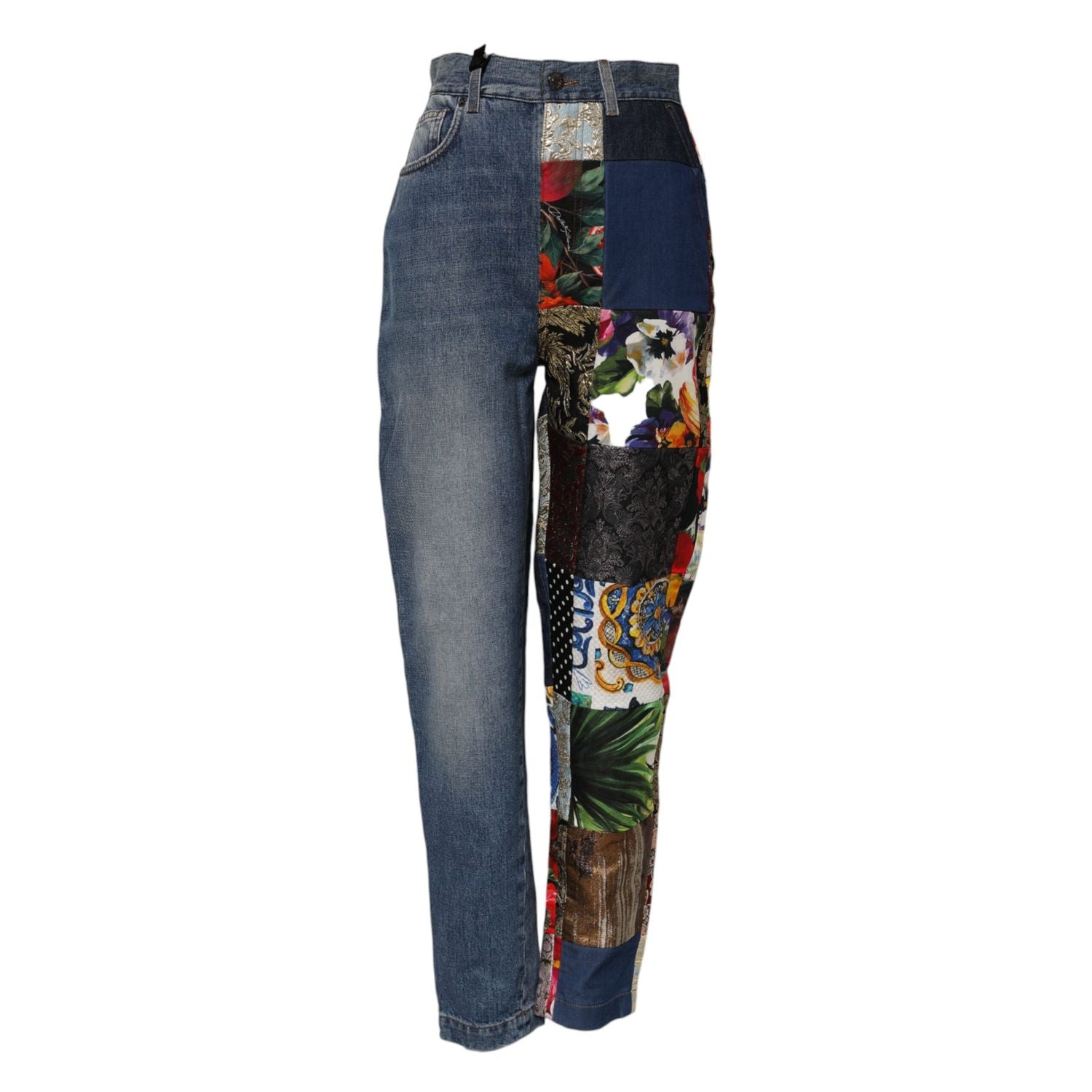 Dolce & Gabbana Blue AMBER Patchwork High Waist Denim Jeans