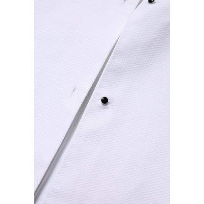 Dolce & Gabbana White Cotton Long Sleeves Collared Top Shirt