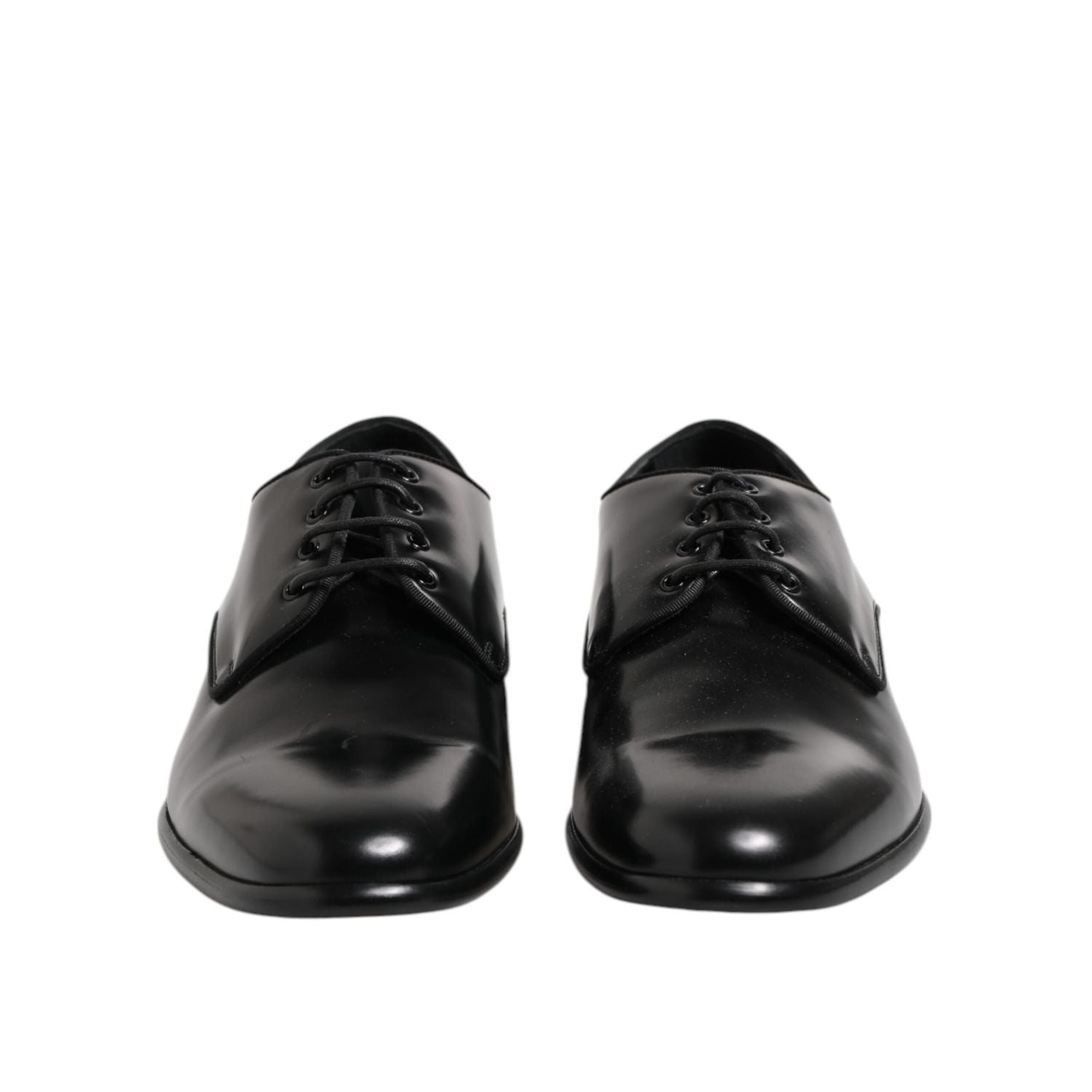Dolce & Gabbana Black Leather Lace Up Derby Men Dress Shoes