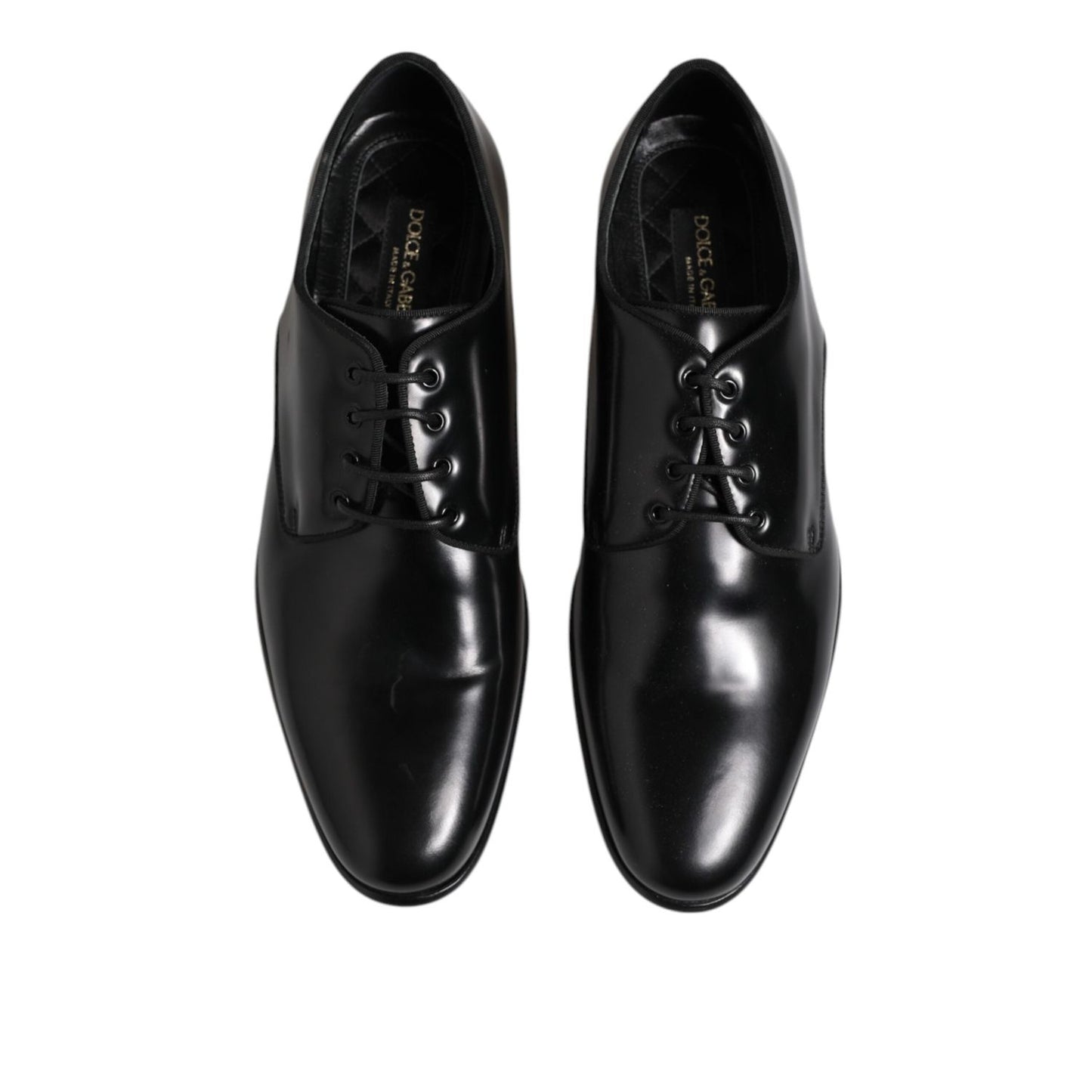 Dolce & Gabbana Black Leather Lace Up Derby Men Dress Shoes