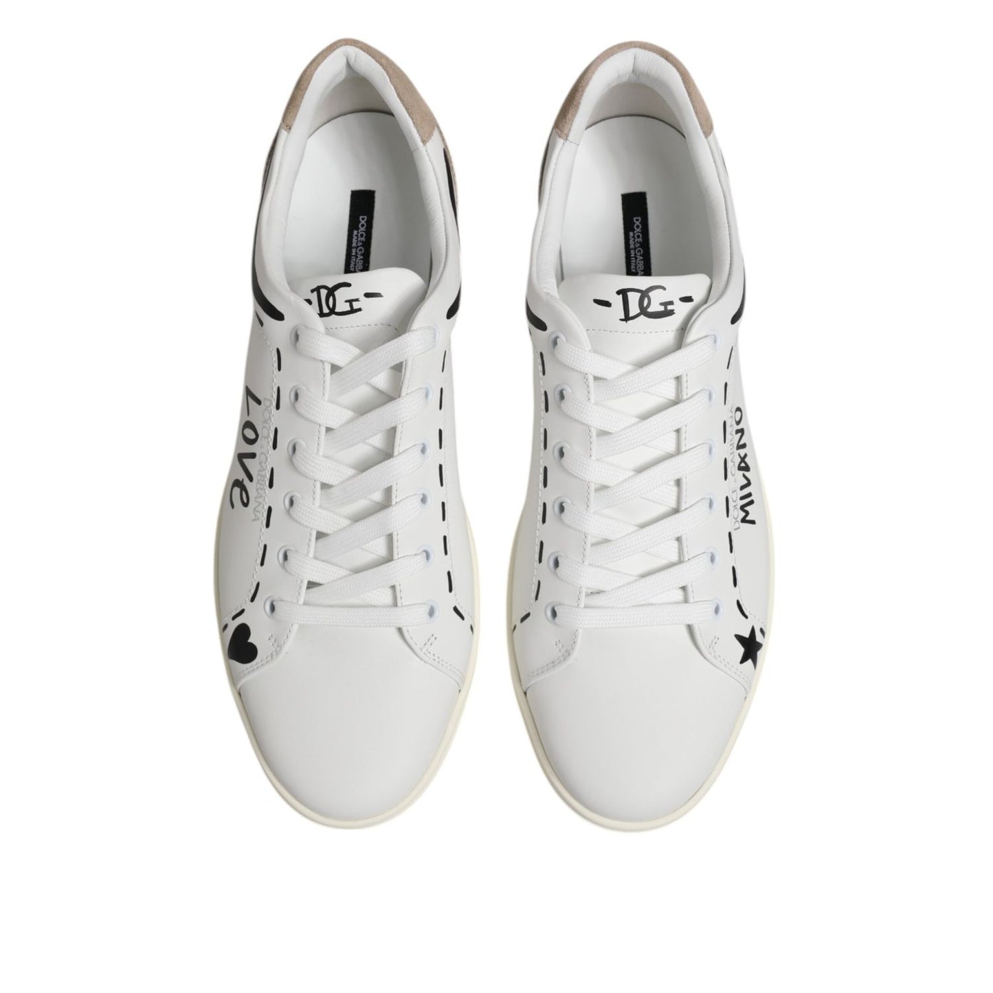 Dolce & Gabbana White Leather MILANO Low Top Sneakers Shoes