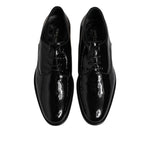 Dolce & Gabbana Black Patent Leather Derby Formal Dress Shoes MV7530-40
