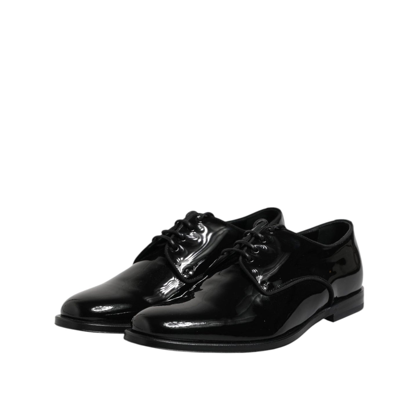 Dolce & Gabbana Black Patent Leather Derby Formal Dress Shoes MV7530-40