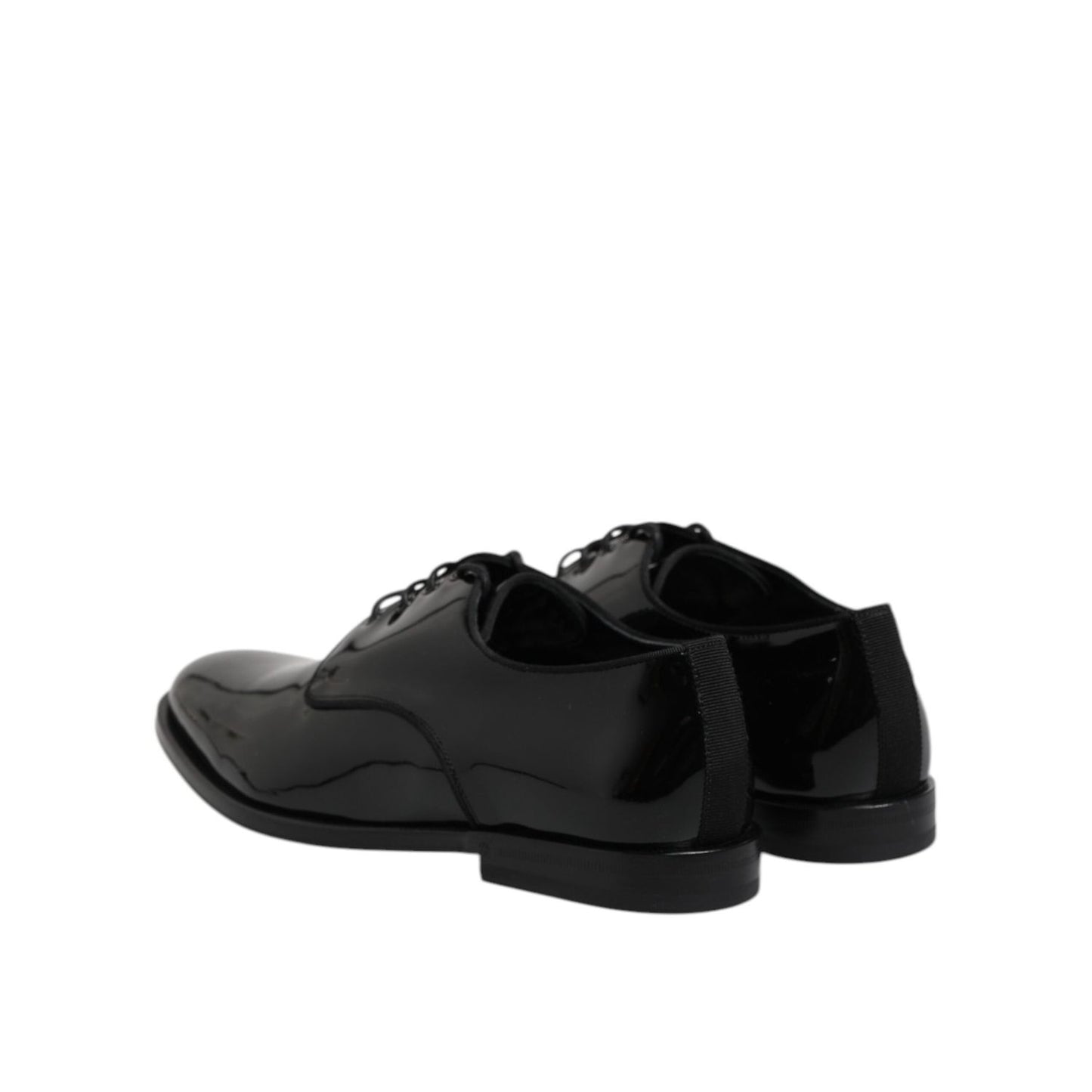 Dolce & Gabbana Black Patent Leather Derby Formal Dress Shoes MV7530-40