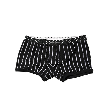 Dolce & Gabbana Black White Striped Regular Boxer Underwear