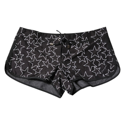 Dolce & Gabbana Black Star Print Beachwear Shorts Swimwear