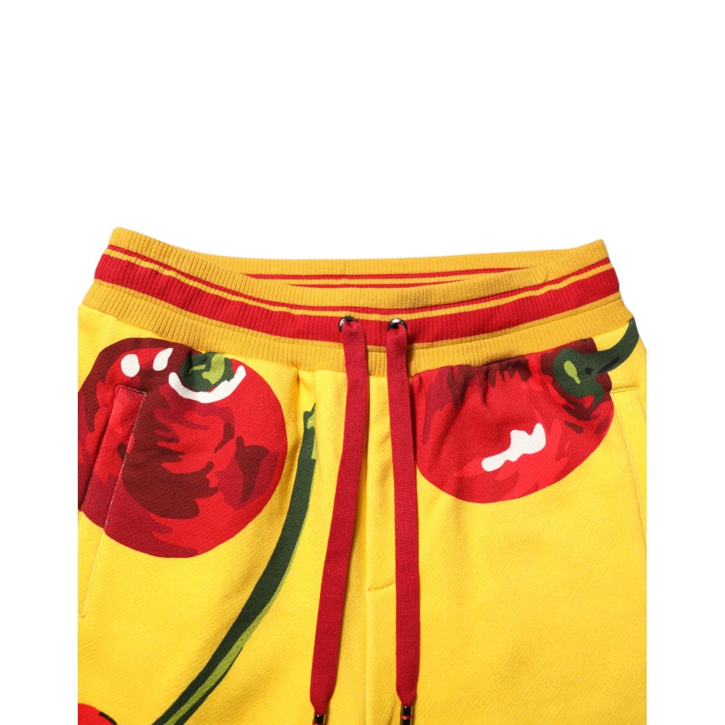 Dolce & Gabbana Yellow Cherry Print Jogger Sweatpants Pants PAN76244-48