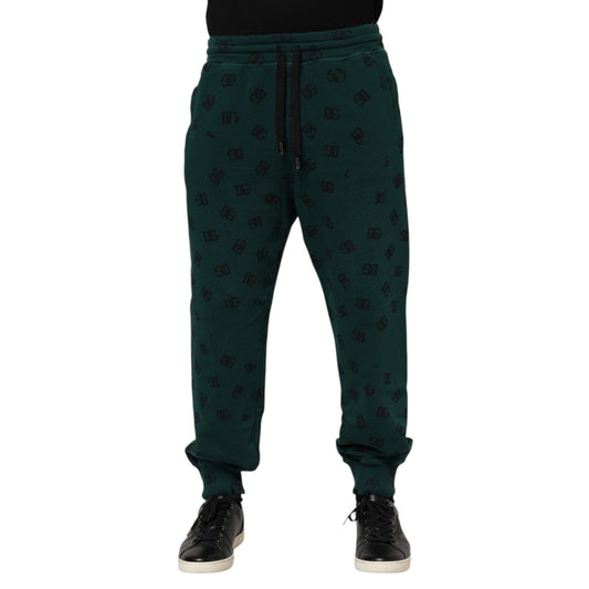 Dolce & Gabbana Green Logo Print Jogger Men Sweatpants Pants PAN76272-48