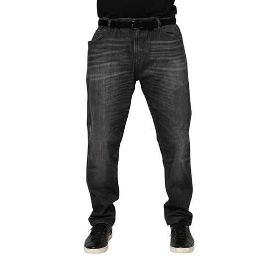 Dolce & Gabbana Gray Washed Cotton Loose Denim Jeans PAN76348-54