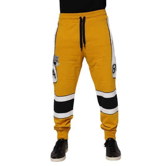 Dolce & Gabbana Yellow Cotton Logo Jogger Sweatpants Pants PAN76373-46