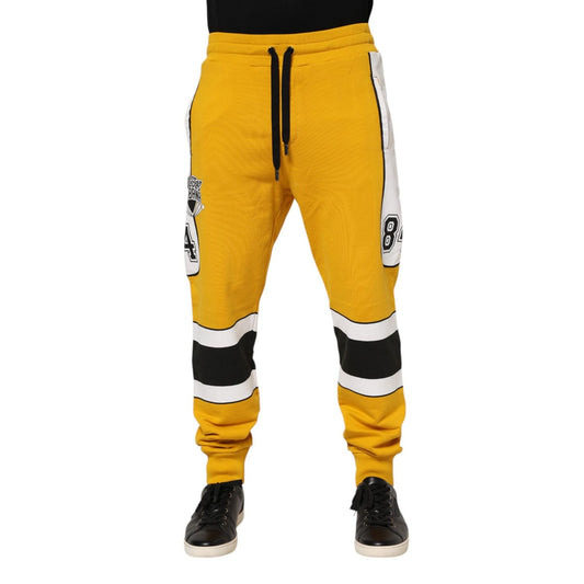 Dolce & Gabbana Yellow Cotton Sweatpants Jogger Pants PAN76375-46