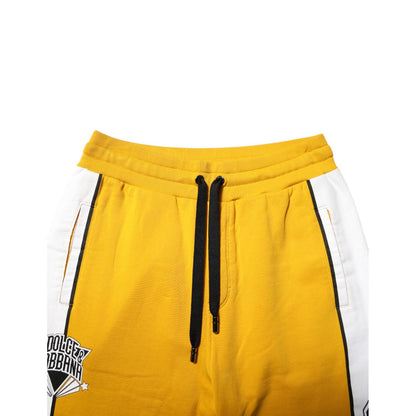 Dolce & Gabbana Yellow Cotton Drawstring Jogger Pants