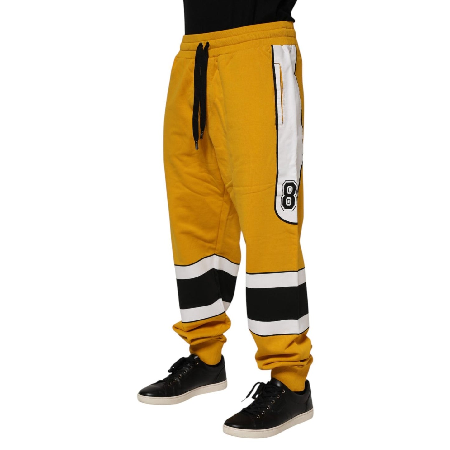 Dolce & Gabbana Yellow Cotton Logo Drawstring Jogger Sweatpants Pants PAN76388-56
