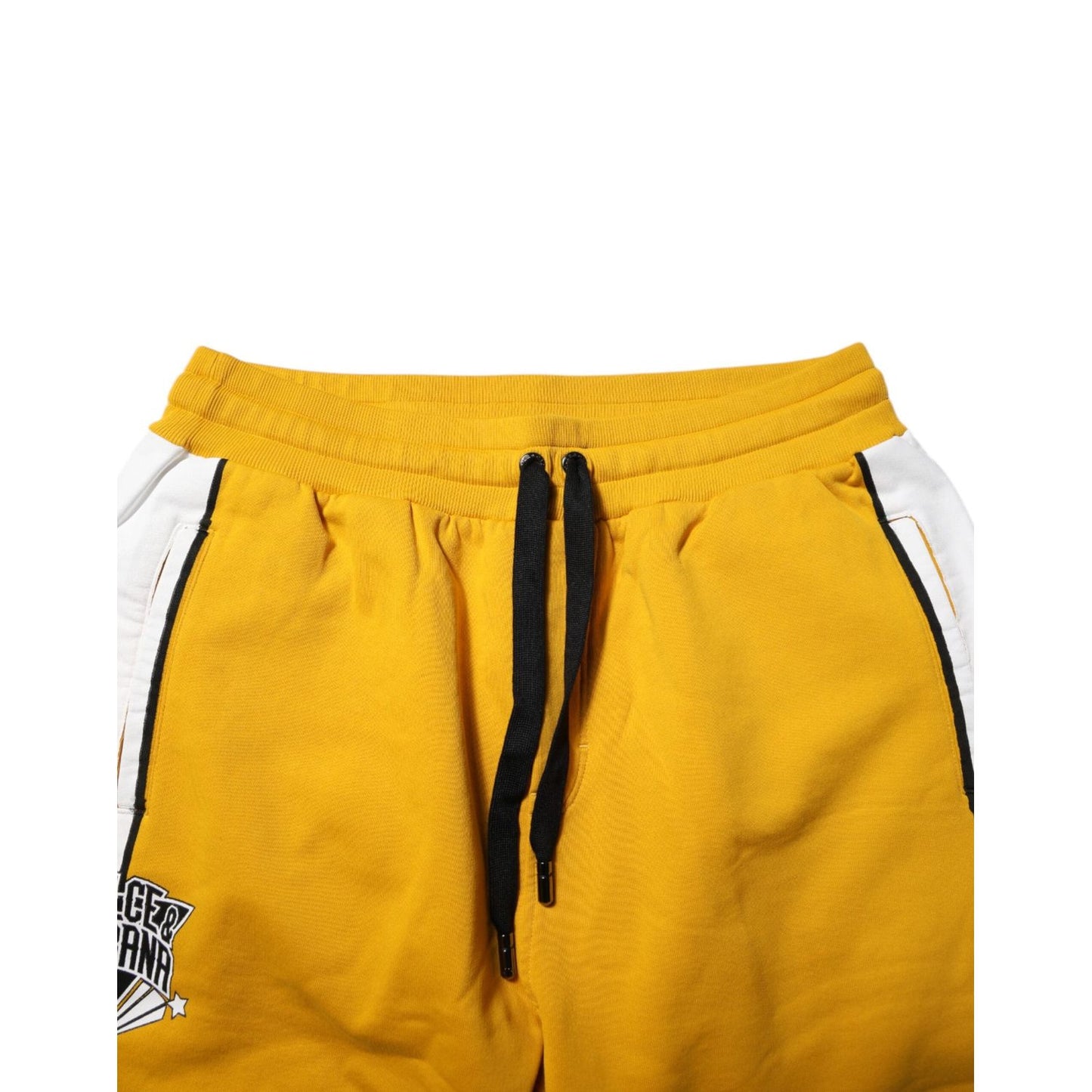 Dolce & Gabbana Yellow Cotton Logo Drawstring Jogger Sweatpants Pants PAN76388-56