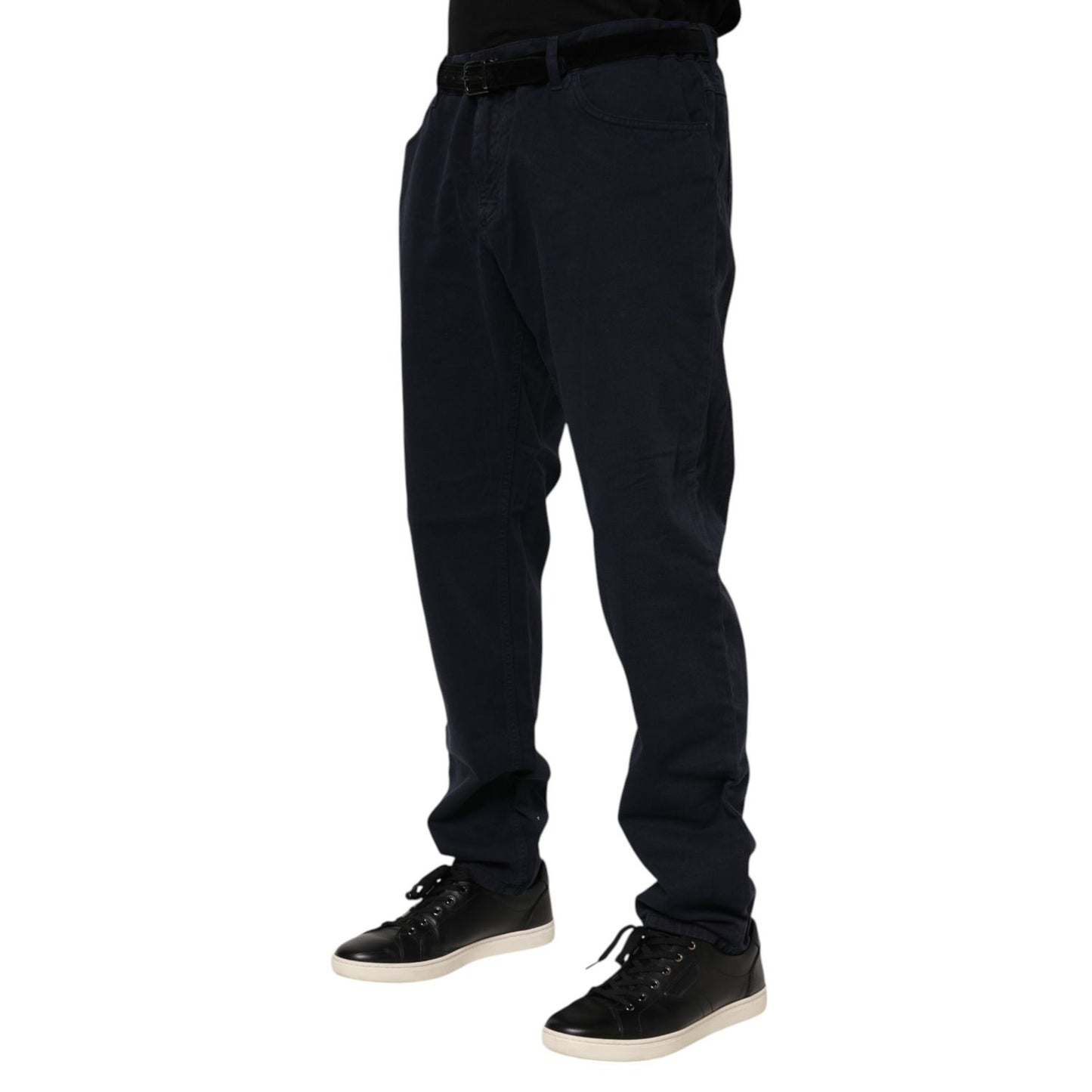 Dolce & Gabbana Black Cotton Tapered Denim Jeans