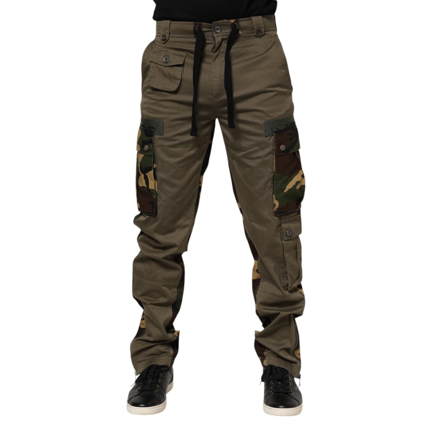 Dolce & Gabbana Brown Cotton Camouflage Cargo Pants