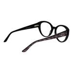 Guess Black Women Glasses Frame, full-rim acetate round eyeglasses with demo lenses, temples length 140, includes branded case