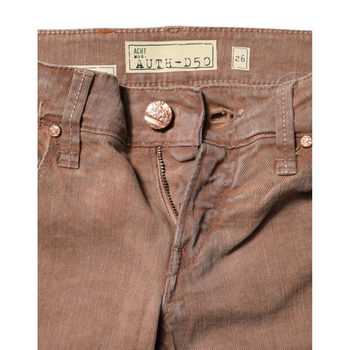 Acht Brown Cotton Slim Fit Denim Low Waist Jeans PAN71189-26
