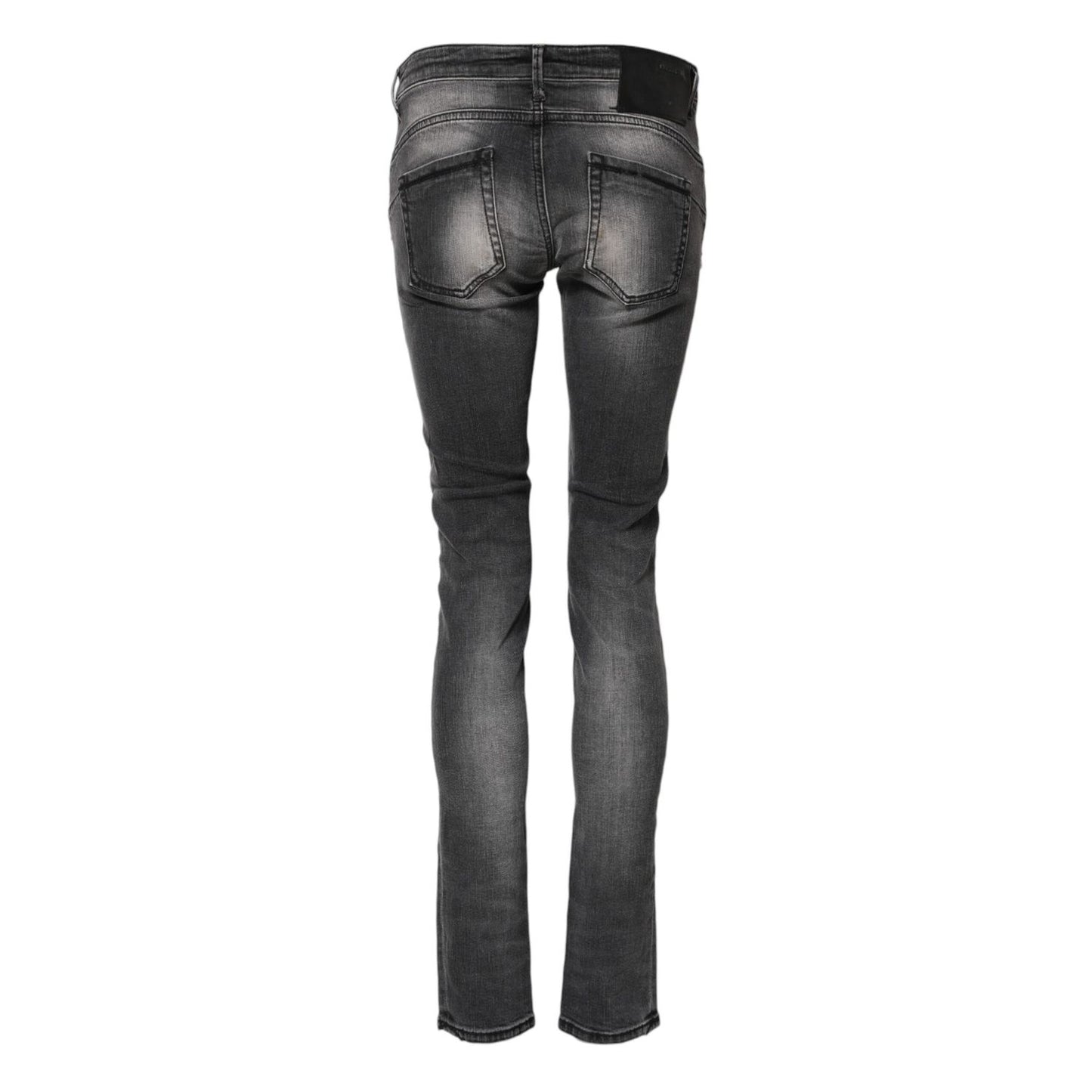 Acht Dark Gray Cotton Slim Fit Denim Low Waist Denim Jeans PAN71832-30