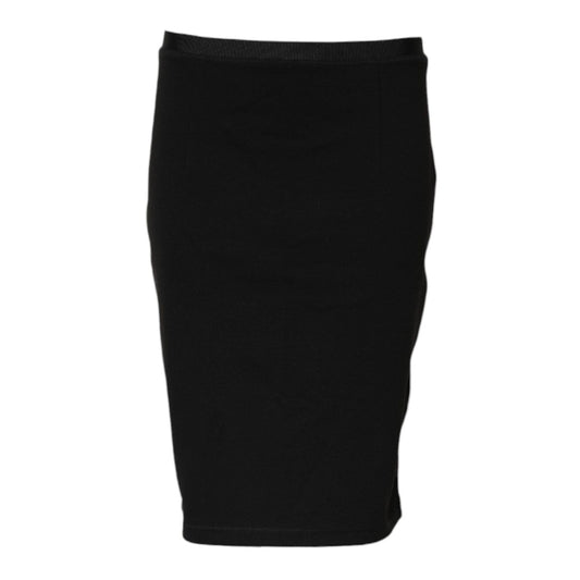 GF Ferre Black Polyester Pencil Cut Knee Length Skirt PAN72196-42