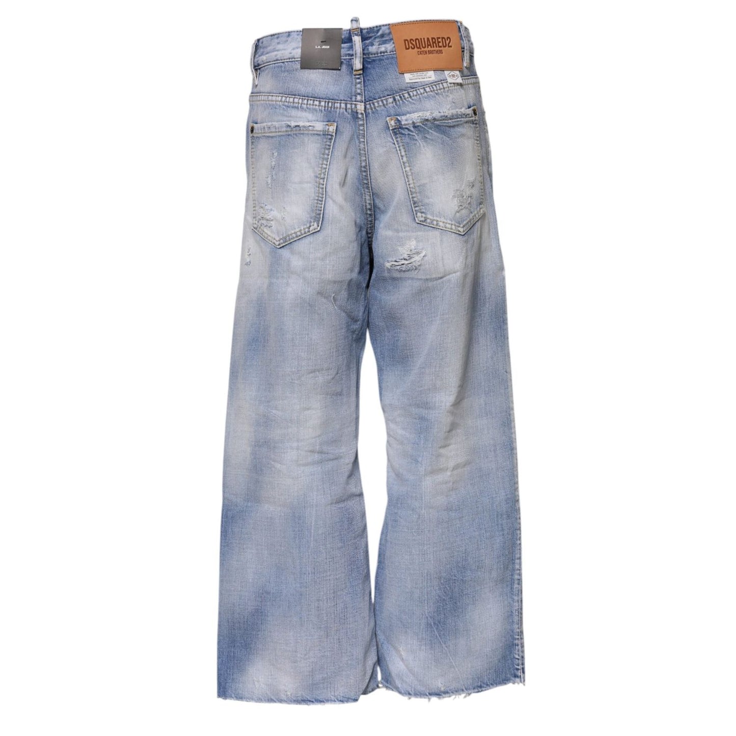 Dsquared² Blue Washed High Waist Wide Leg Jeans PAN74485-38