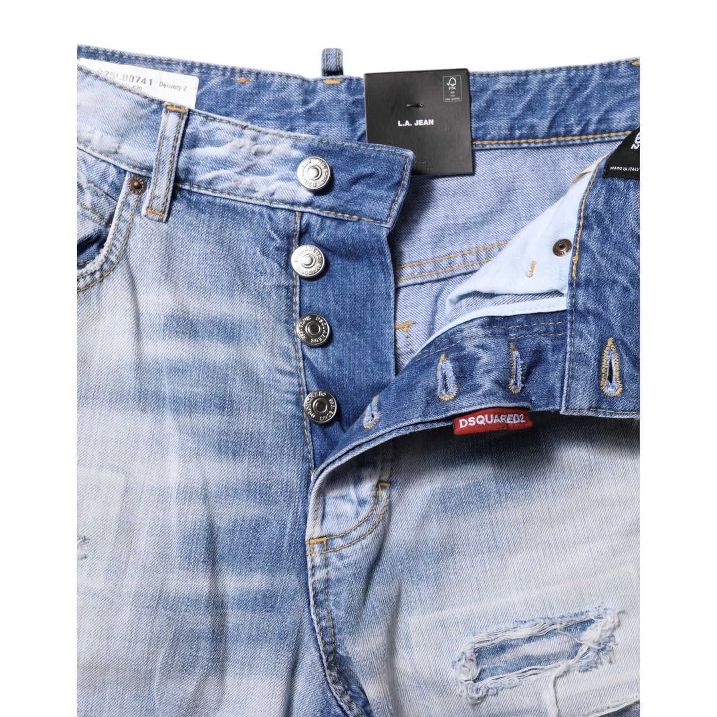 Dsquared² Blue Washed High Waist Wide Leg Jeans PAN74485-38