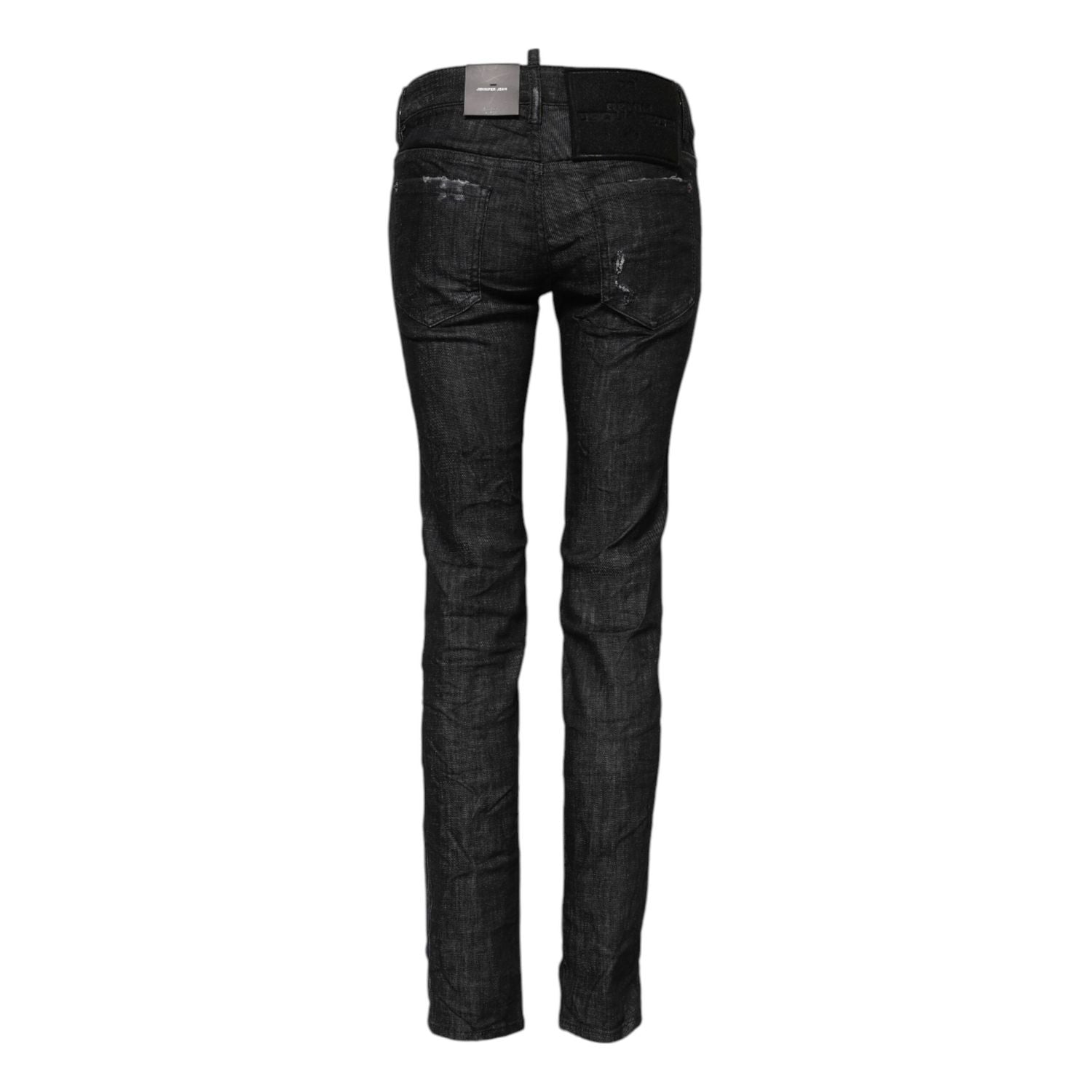 Dsquared² Black Cotton Low Waist Skinny Denim Jeans
