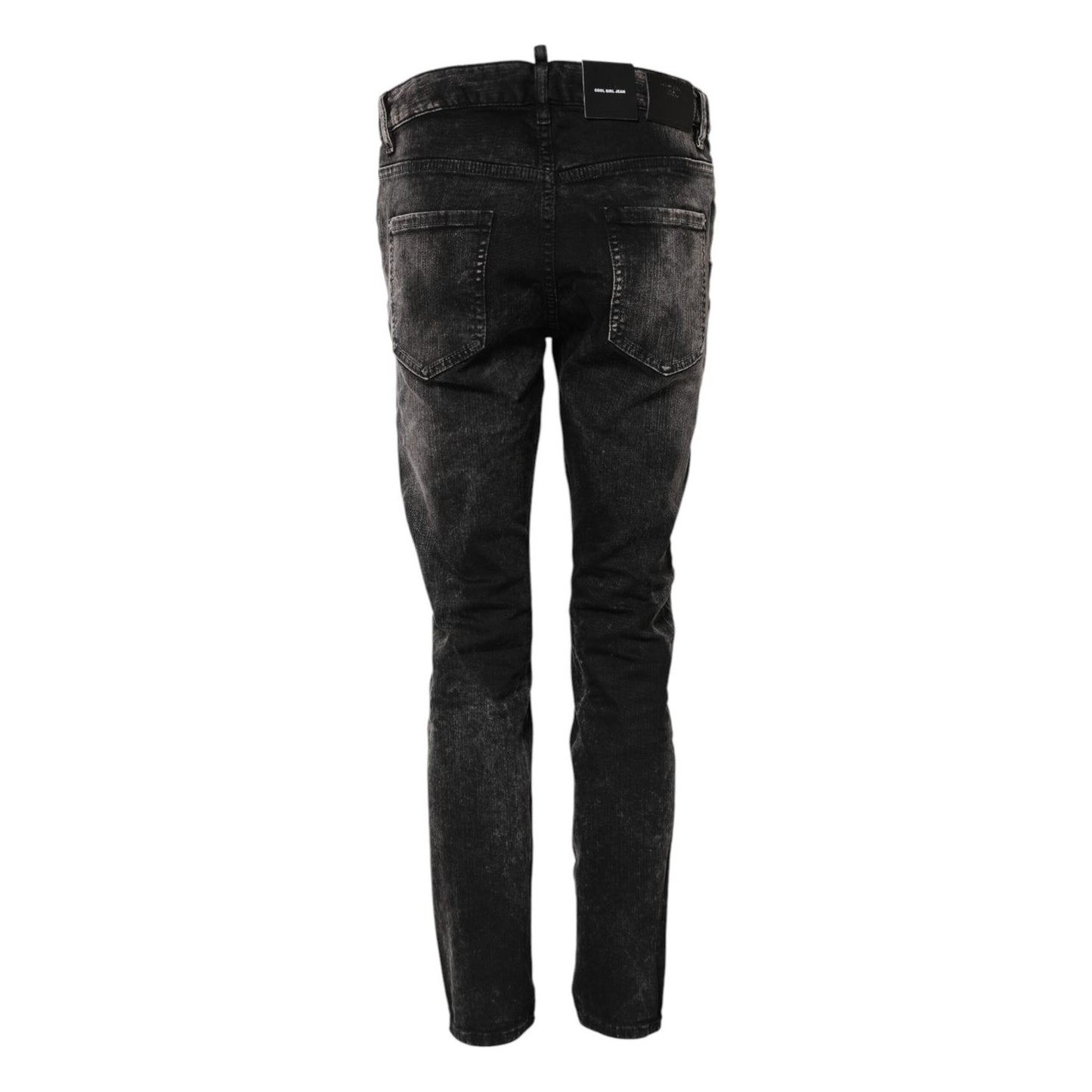 Dsquared² Black Washed Mid Waist Tapered Denim Jeans PAN74491-38