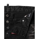 Dsquared² Black Washed Mid Waist Tapered Denim Jeans PAN74491-38