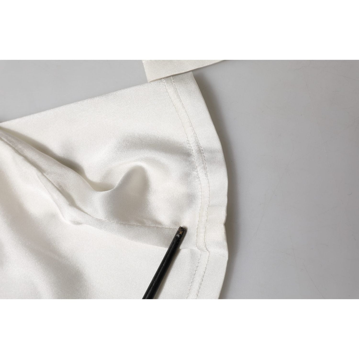 Dolce & Gabbana Ivory Silk Tapered High Waist Pants