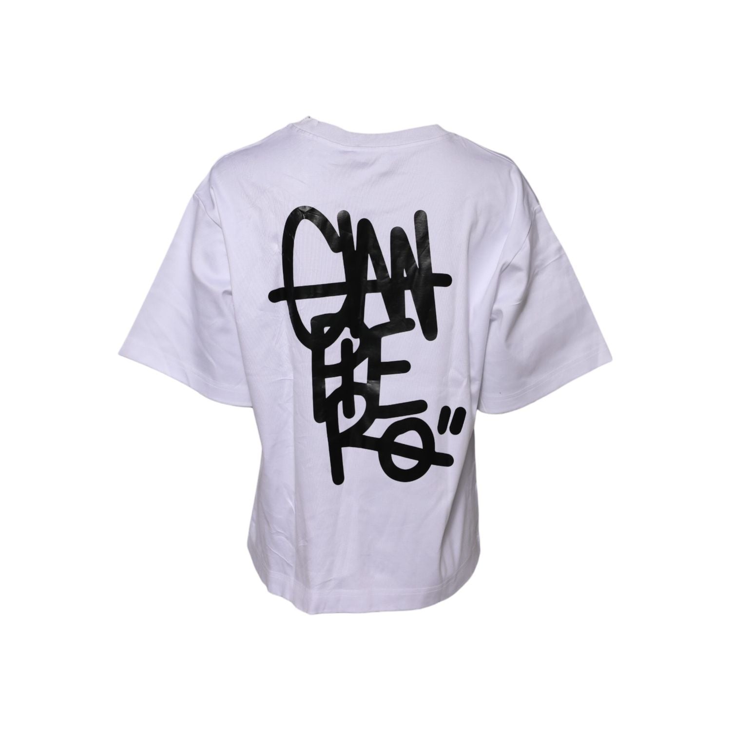 Dolce & Gabbana White Cotton Graphic Print Crew Neck T-shirt