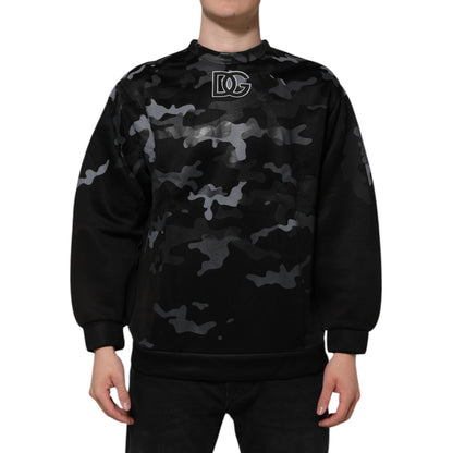 Dolce & Gabbana Black Camouflage Pullover Sweatshirt Sweater
