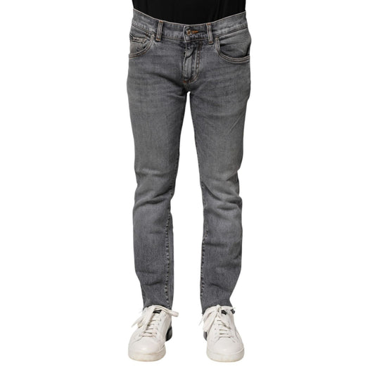 Dolce & Gabbana Gray Cotton Skinny Men Denim Trouser Jeans PAN76360-44