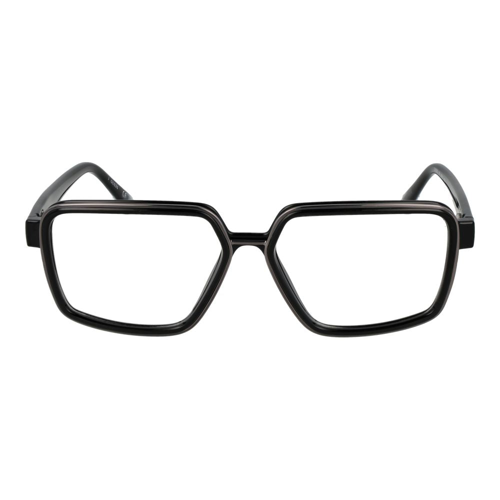 Alt Tag: Guess Black Men Glasses Frame in full-rim rectangle style with plastic lenses, spring hinge, and branded case included.