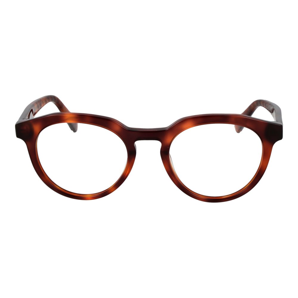 Guess Brown Men Glasses Frame, round full-rim acetate, 49-20-145 size, with branded case. Stylish and durable eyewear for men.