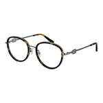Guess Brown Women Glasses Frame in full-rim metal with demo lenses, featuring a round style and included branded case.
