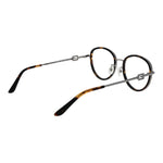Guess Brown Women Glasses Frame with full-rim metal design, round shape, demo lenses, and branded case included.