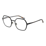Guess Black Women Glasses Frame, square, full-rim metal frame, demo lenses, black color, spring hinge, 53mm lenses with 46mm height.