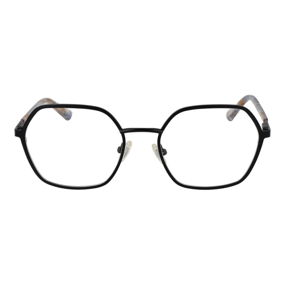Guess Black Women Glasses Frame, metal square full-rim, lenses width 53mm, bridge width 19mm, temples length 140mm, includes branded case.