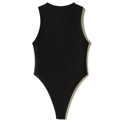 Comme Des Fuckdown Black Cotton Bodysuit