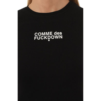 Comme Des Fuckdown Black Cotton Women Tank Top