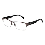 Guess Brown Men Glasses Frame with half-rim metal frame, rectangle style, and demo plastic lenses. Includes branded case. Model size 56-18-145.