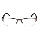 Guess Brown Men Glasses Frame, half-rim metal design, 56-18-145 size, rectangle style with demo plastic lenses. Includes branded case.