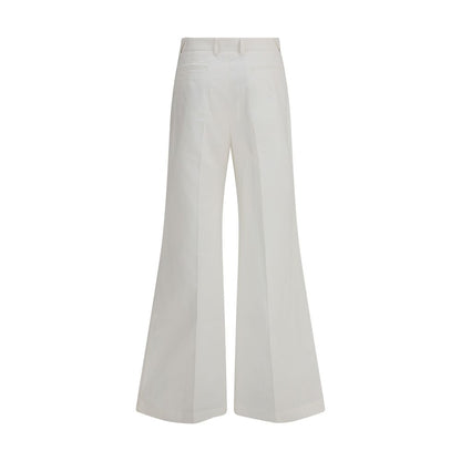 Chloé White Cotton Flared Pants