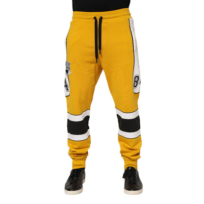 Dolce & Gabbana Yellow 100% Cotton Sweatpants Jogger Pants